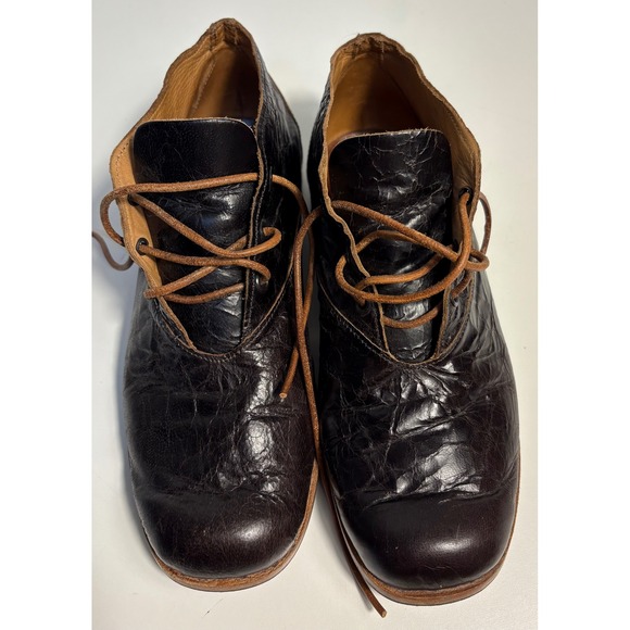 Cydwoq Brown Distressed Leather Lace Up Ankle Boots Women's Size 41.5 Handmade - Picture 9 of 11